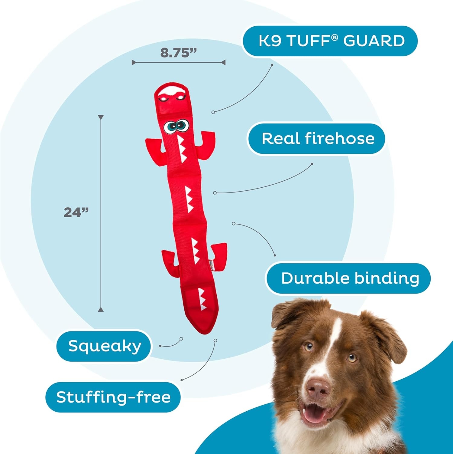 image:imageOutward Hound Fire Biterz Turtle Plush Firehose Material Interactive Dog Toy MediumRed Dragon