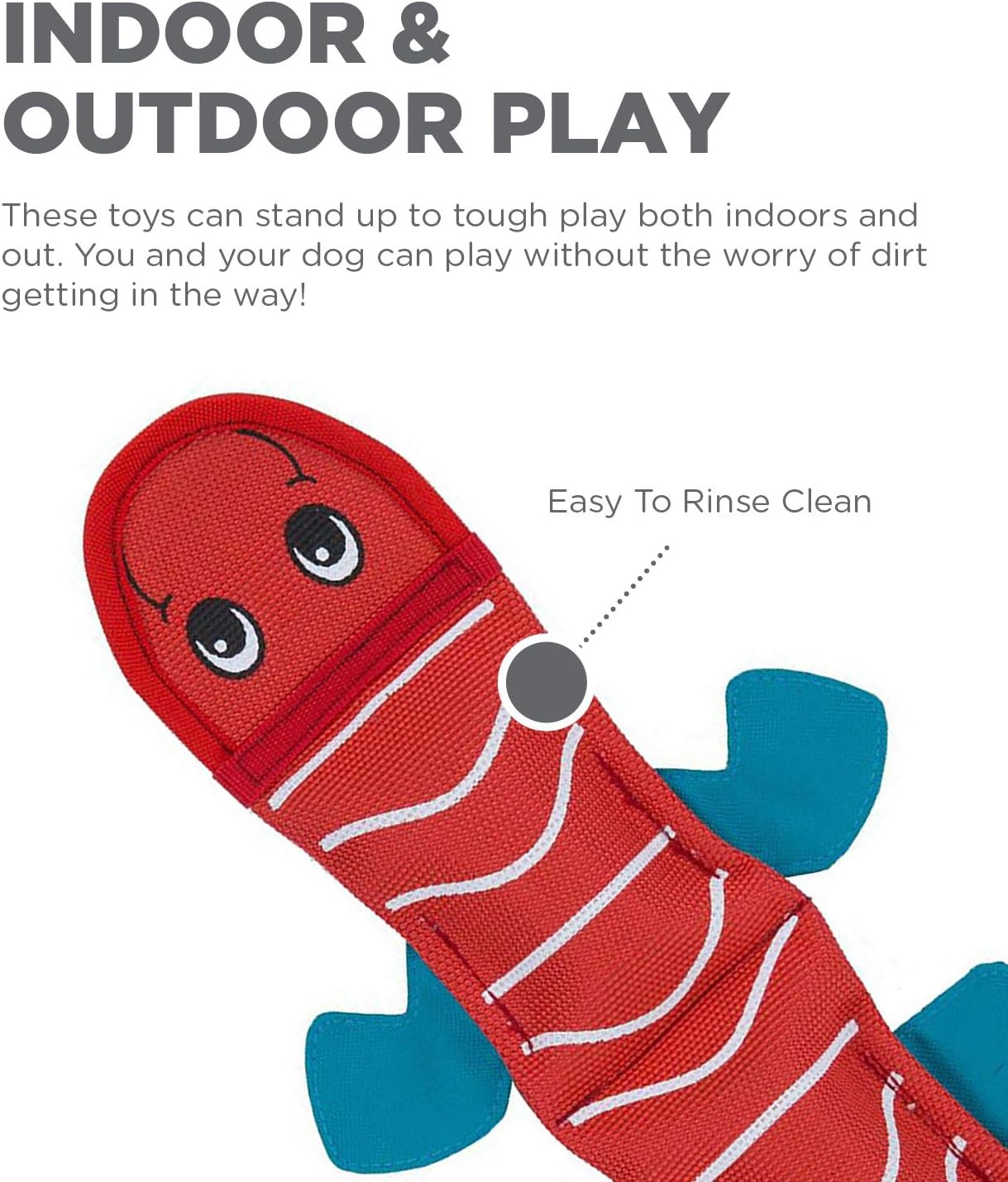 image:imageOutward Hound Fire Biterz Turtle Plush Firehose Material Interactive Dog Toy MediumRed Lizard