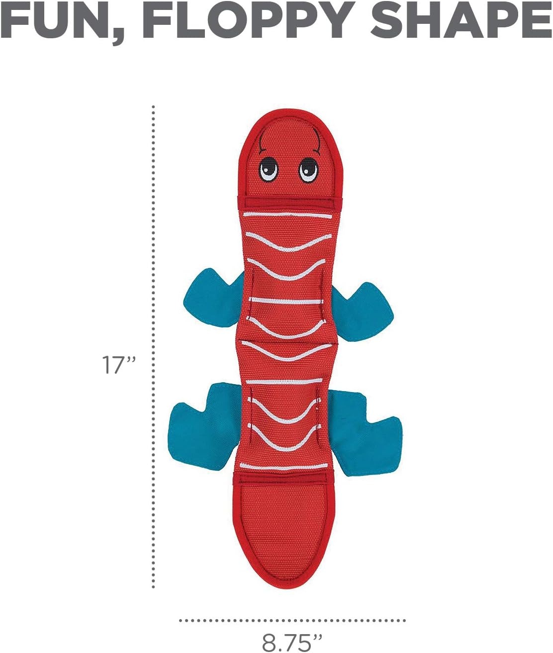 image:imageOutward Hound Fire Biterz Turtle Plush Firehose Material Interactive Dog Toy MediumRed Lizard