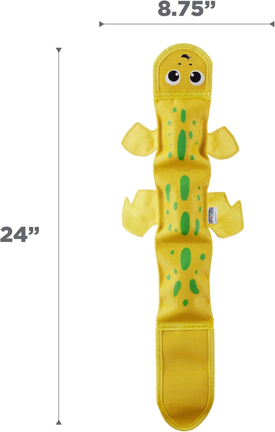 image:imageOutward Hound Fire Biterz Turtle Plush Firehose Material Interactive Dog Toy MediumYellow Lizard