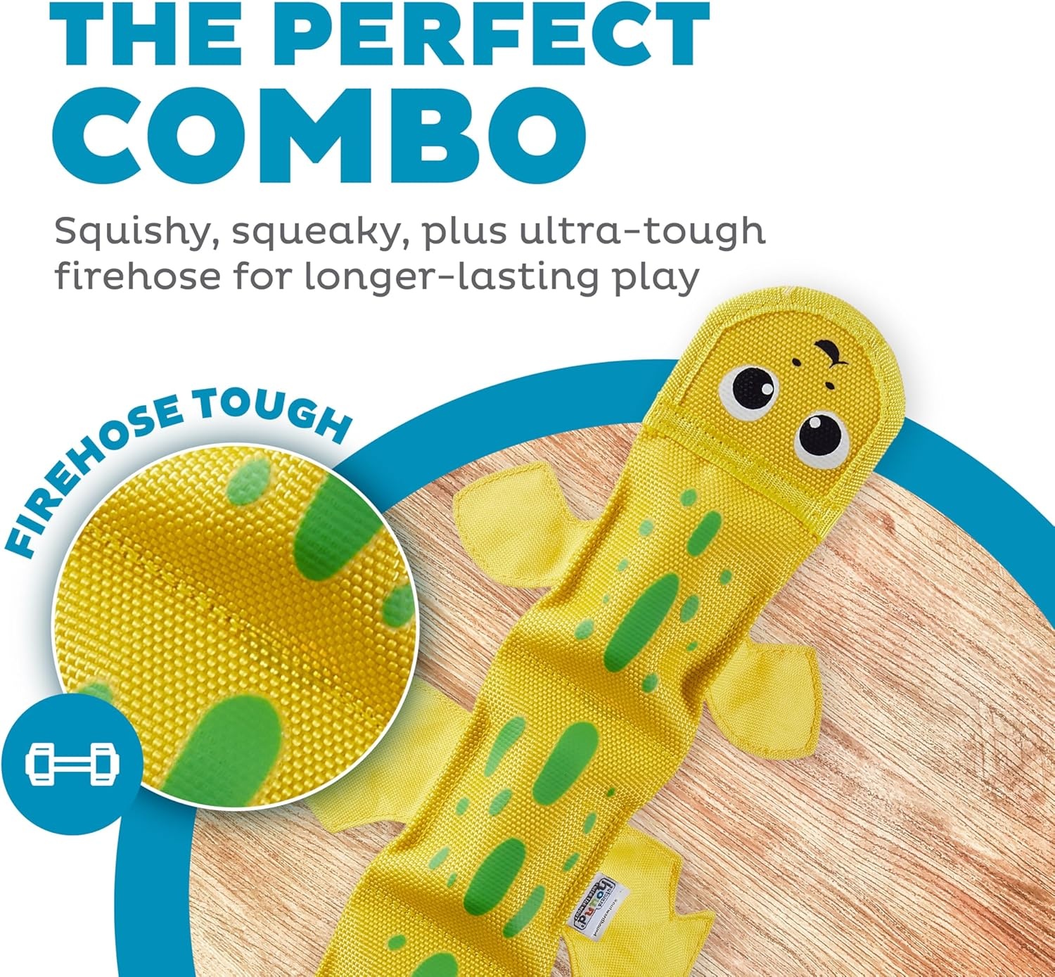 image:imageOutward Hound Fire Biterz Turtle Plush Firehose Material Interactive Dog Toy MediumYellow Lizard