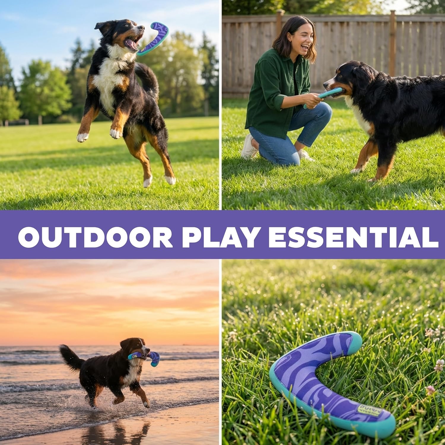 image:imageOutward Hound FlyFetch Boomerang Dog Toy Lightweight Foam Core Rubber Rim Floats in Water All Breeds 11