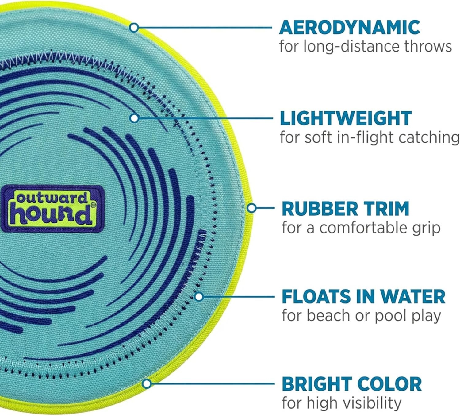 image:imageOutward Hound FlyFetch Disc Dog Toy Aerodynamic for Fetch Lightweight Foam amp Durable Rubber Floats in Water All Breeds 83
