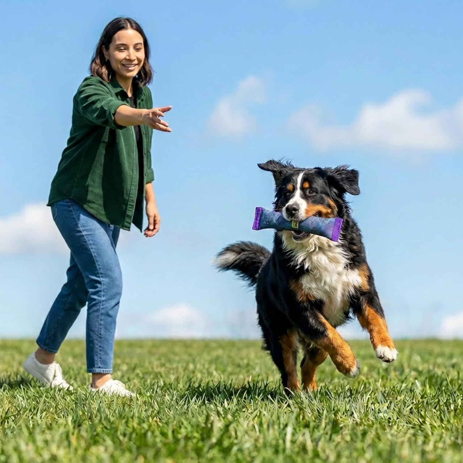 image:imageOutward Hound FlyFetch Firehose Fetch UltraDurable Dog Toy with Squeaker Floats in Water All Breeds 16