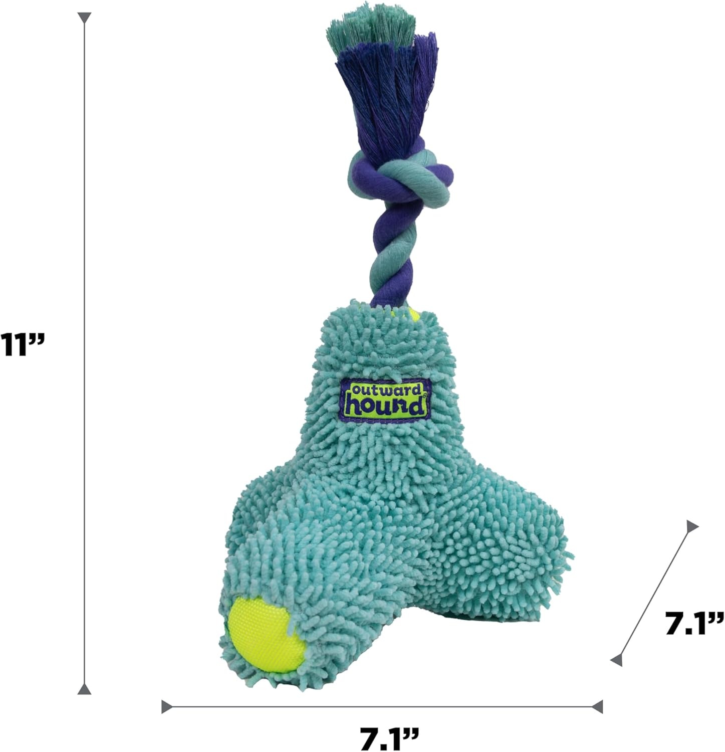 image:imageOutward Hound FlyFetch Rope Tug Dog Toy Plush Body with Squeakers Multiple Textures Floats in Water All Breeds 11