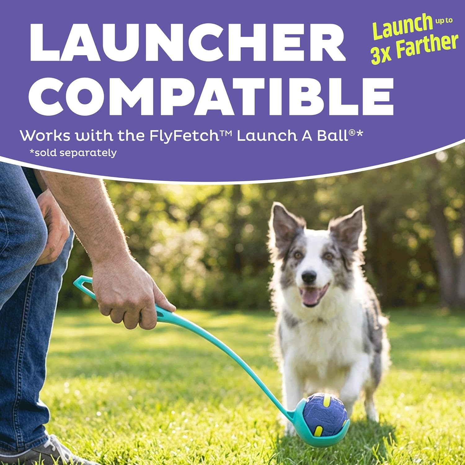image:imageOutward Hound FlyFetch Rubber Fetch Ballz Dog Toy Bounces amp Floats Launcher Compatible 26 2Pack