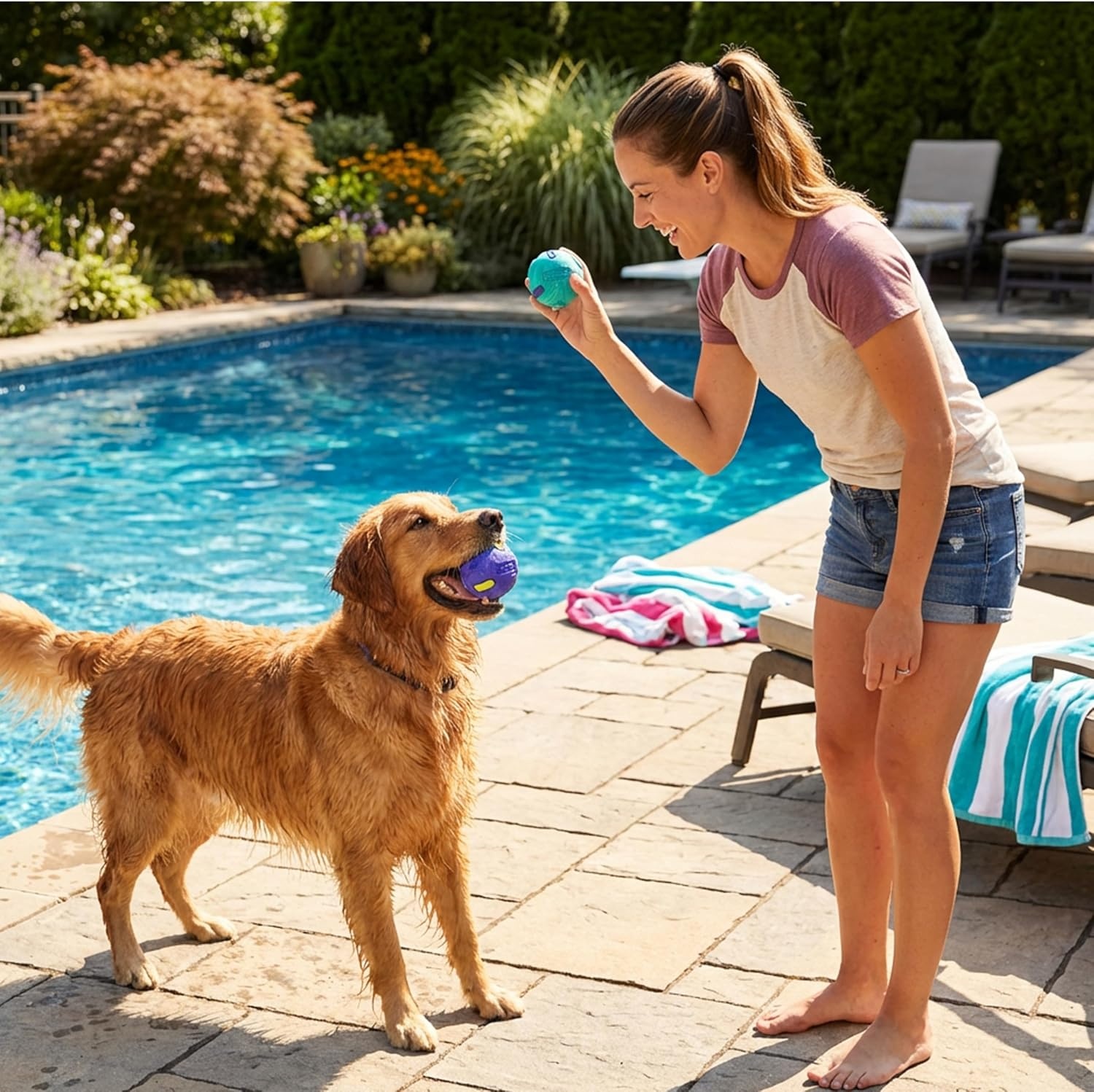 image:imageOutward Hound FlyFetch Rubber Fetch Ballz Dog Toy Bounces amp Floats Launcher Compatible 26 2Pack