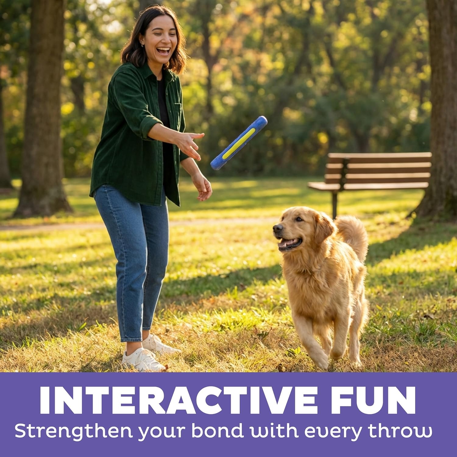 image:imageOutward Hound FlyFetch Stick Dog Toy Durable Natural Rubber Lightweight All Breeds 104