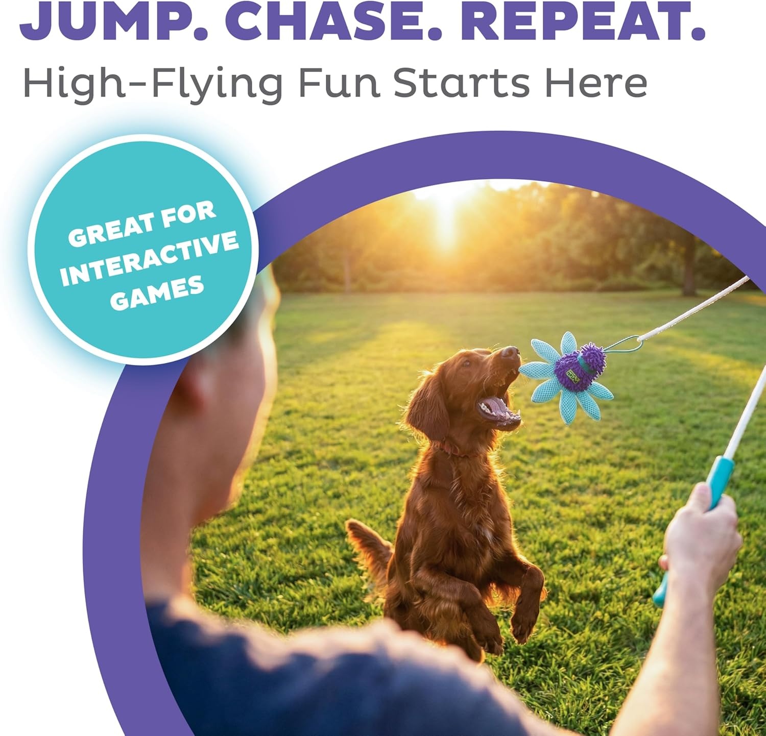 image:imageOutward Hound FlyFetch Teaser Wand Dog Toy with Crinkle Attachment Durable for Indoor amp Outdoor Play All Breeds 177