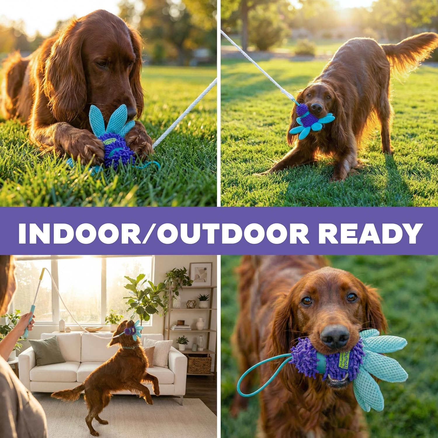 image:imageOutward Hound FlyFetch Teaser Wand Dog Toy with Crinkle Attachment Durable for Indoor amp Outdoor Play All Breeds 177