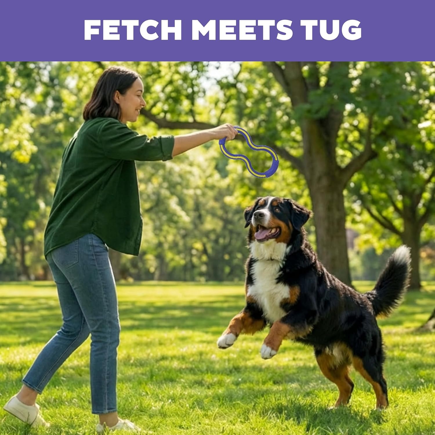 image:imageOutward Hound FlyFetch Tug Dog Toy Durable Rubber Fetch amp TugoWar All Breeds 109