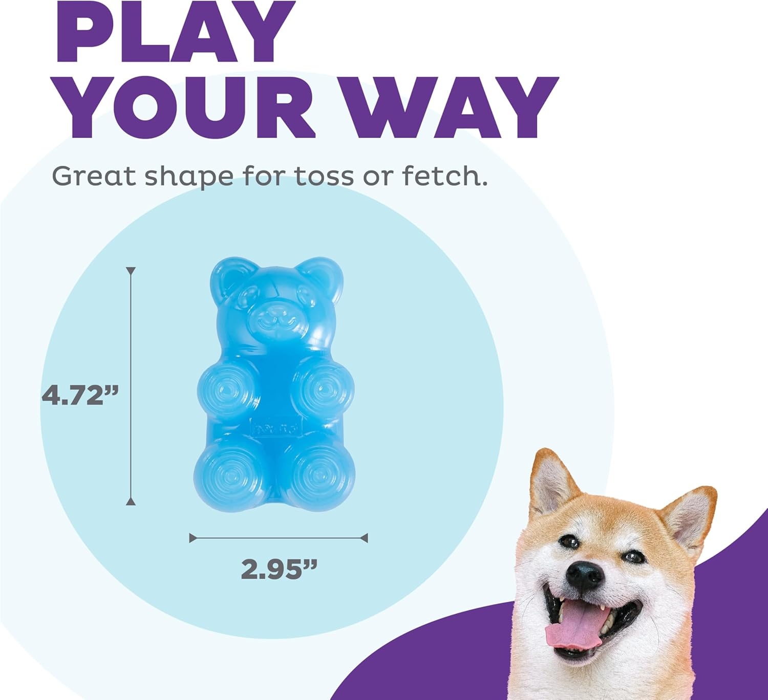 image:imageOutward Hound Gummiez Peach Ring 2in1 Dental Dog Chew Toy and Treat Stuffer Game Peach ScentBear