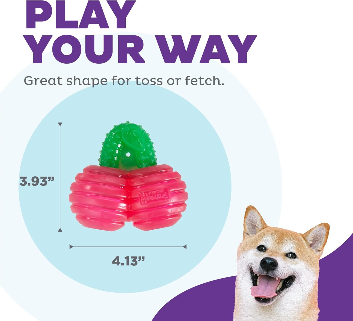 image:imageOutward Hound Gummiez Peach Ring 2in1 Dental Dog Chew Toy and Treat Stuffer Game Peach ScentCherries