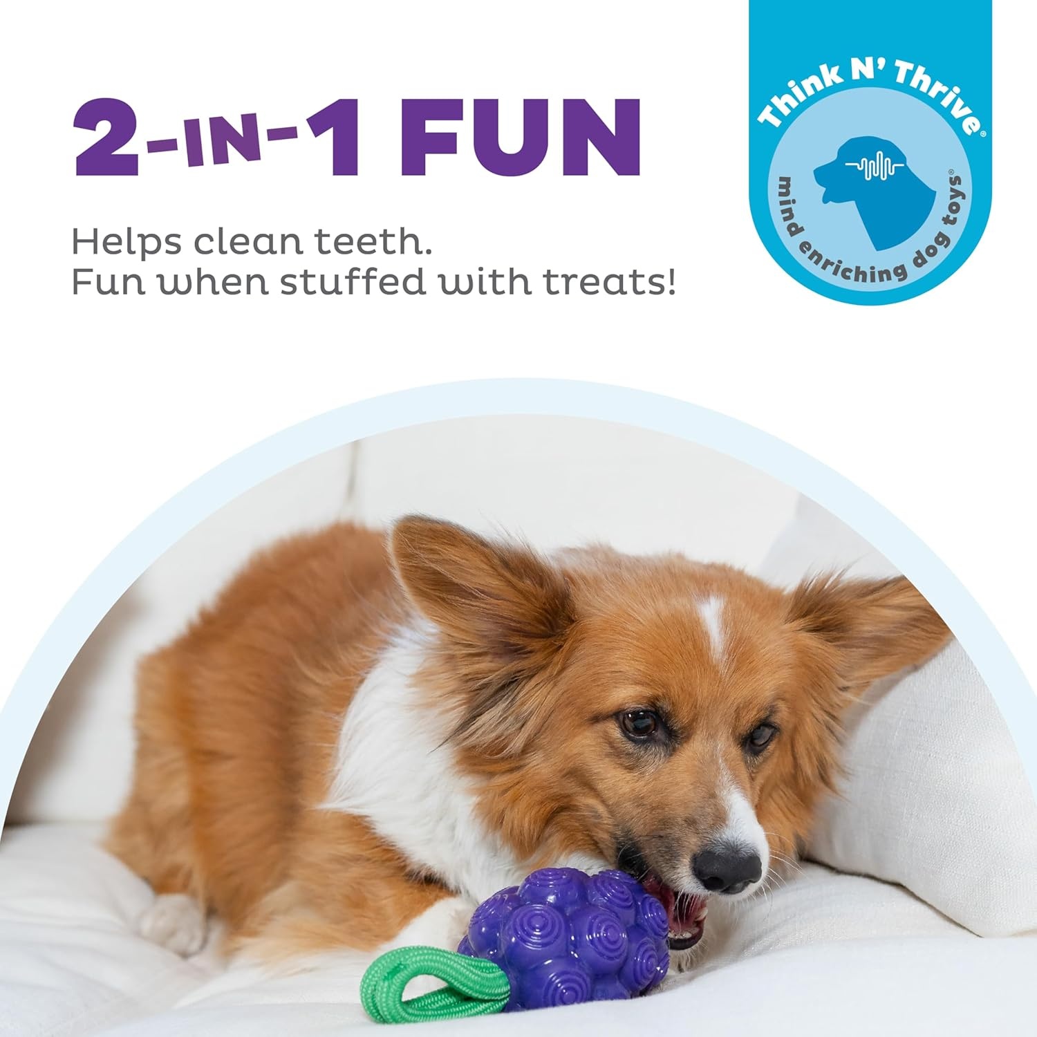 image:imageOutward Hound Gummiez Peach Ring 2in1 Dental Dog Chew Toy and Treat Stuffer Game Peach ScentGrape