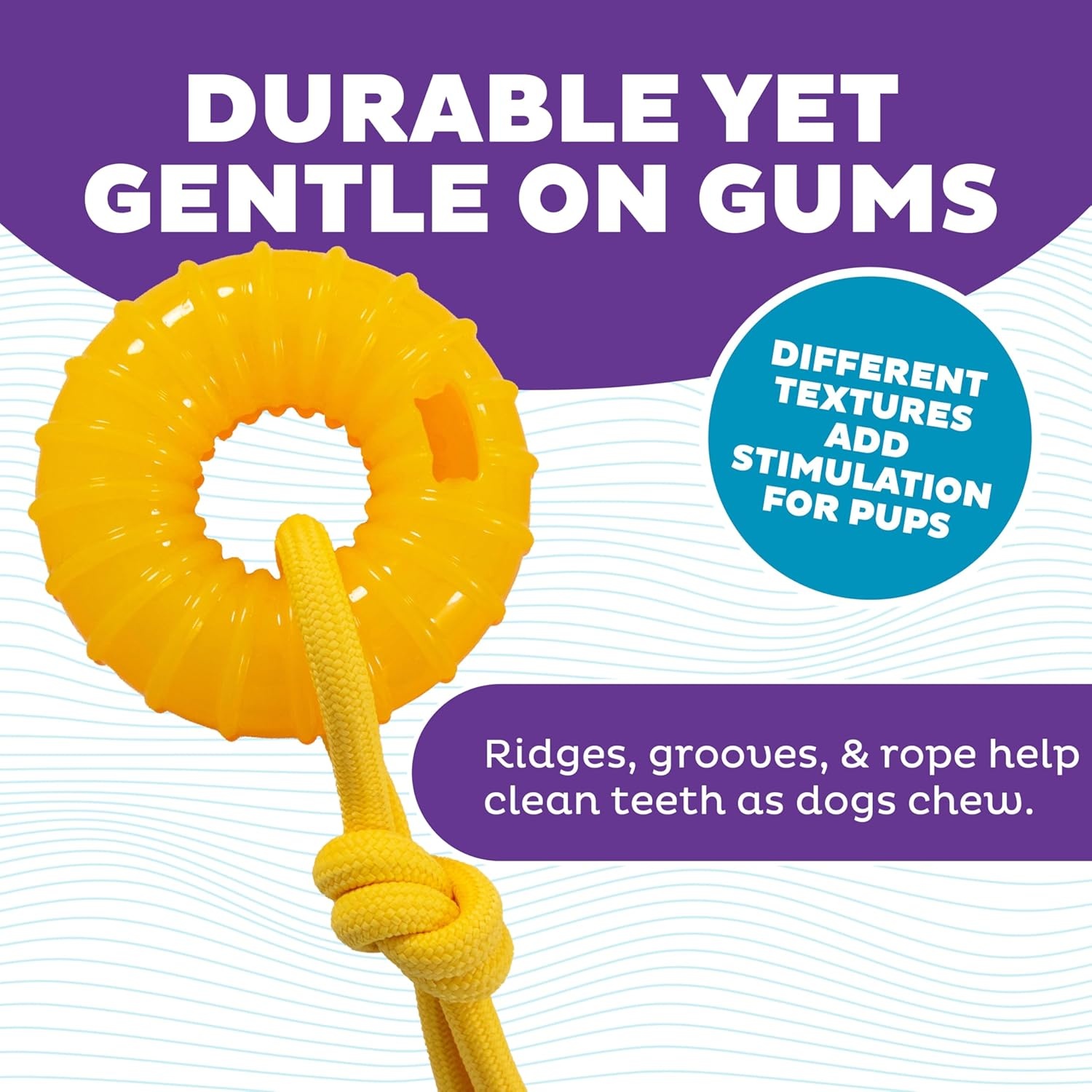 image:imageOutward Hound Gummiez Peach Ring 2in1 Dental Dog Chew Toy and Treat Stuffer Game Peach ScentGummiez Peach Ring