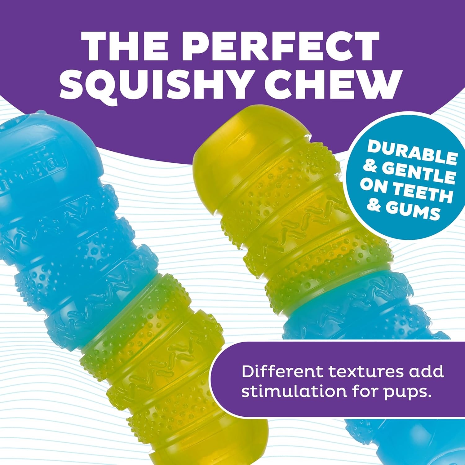 image:imageOutward Hound Gummiez Peach Ring 2in1 Dental Dog Chew Toy and Treat Stuffer Game Peach ScentGummiez Worm