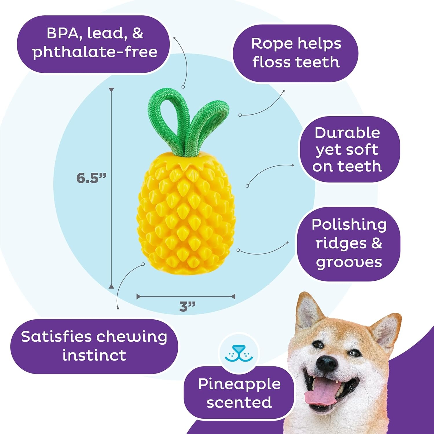 image:imageOutward Hound Gummiez Peach Ring 2in1 Dental Dog Chew Toy and Treat Stuffer Game Peach ScentPineapple