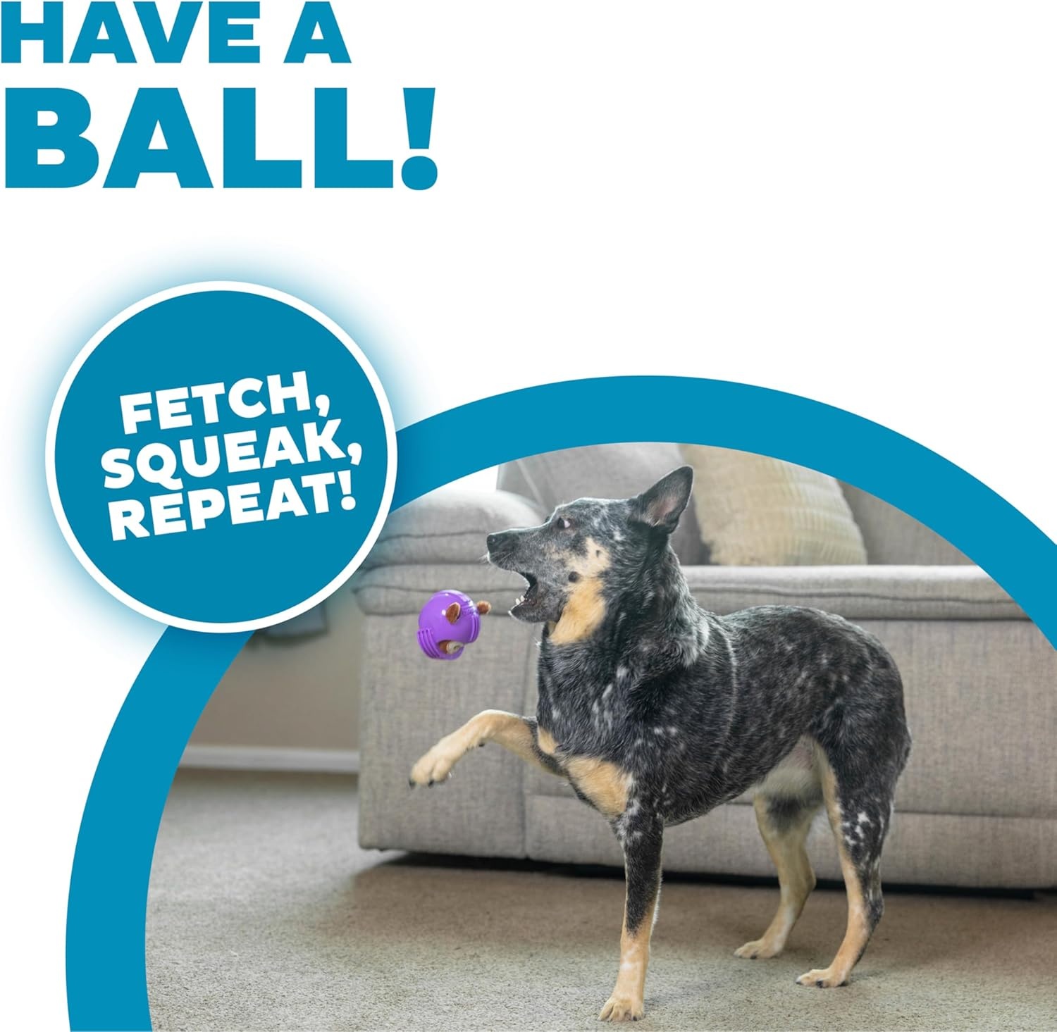 image:imageOutward Hound Helmet Headz Monkey Dog Toy Plush Squeaky Fetch Ball Durable Dog Toy for Active Play Multicolored Small