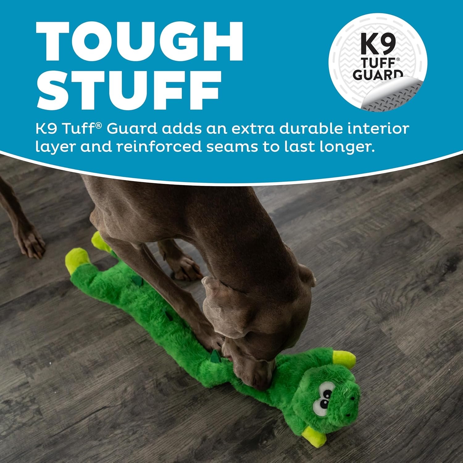 image:imageOutward Hound Longidudes Gator Long Crinkly amp Squeaky Dog Toy GreenGator