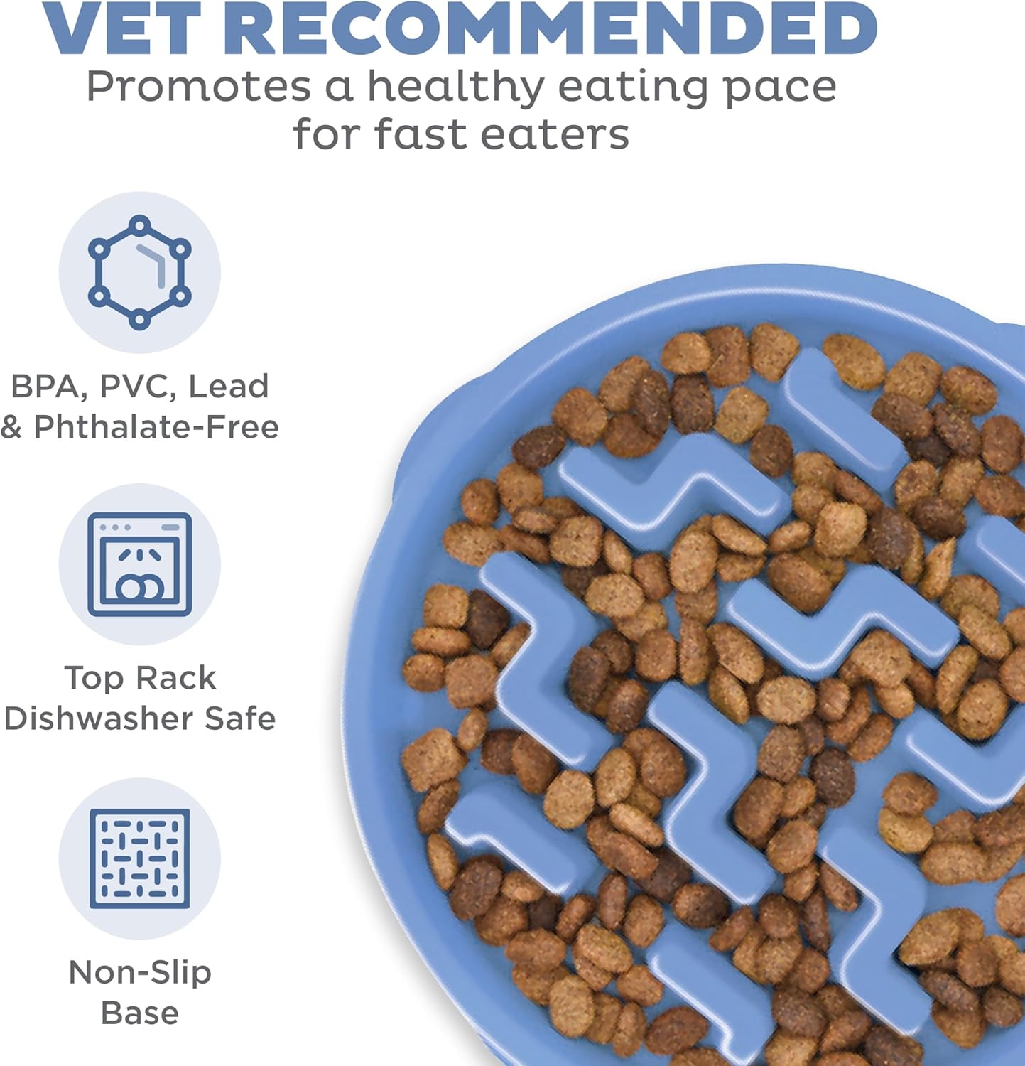 image:imageOutward Hound Medium Slow Feeder Bowl Puzzle Maze for Fast Eaters Small to Medium Dogs Helps Prevent Bloat amp Aid Digestion Holds 2 Cups Wet or Dry Food NonSlip Made Without BPA SageBlue