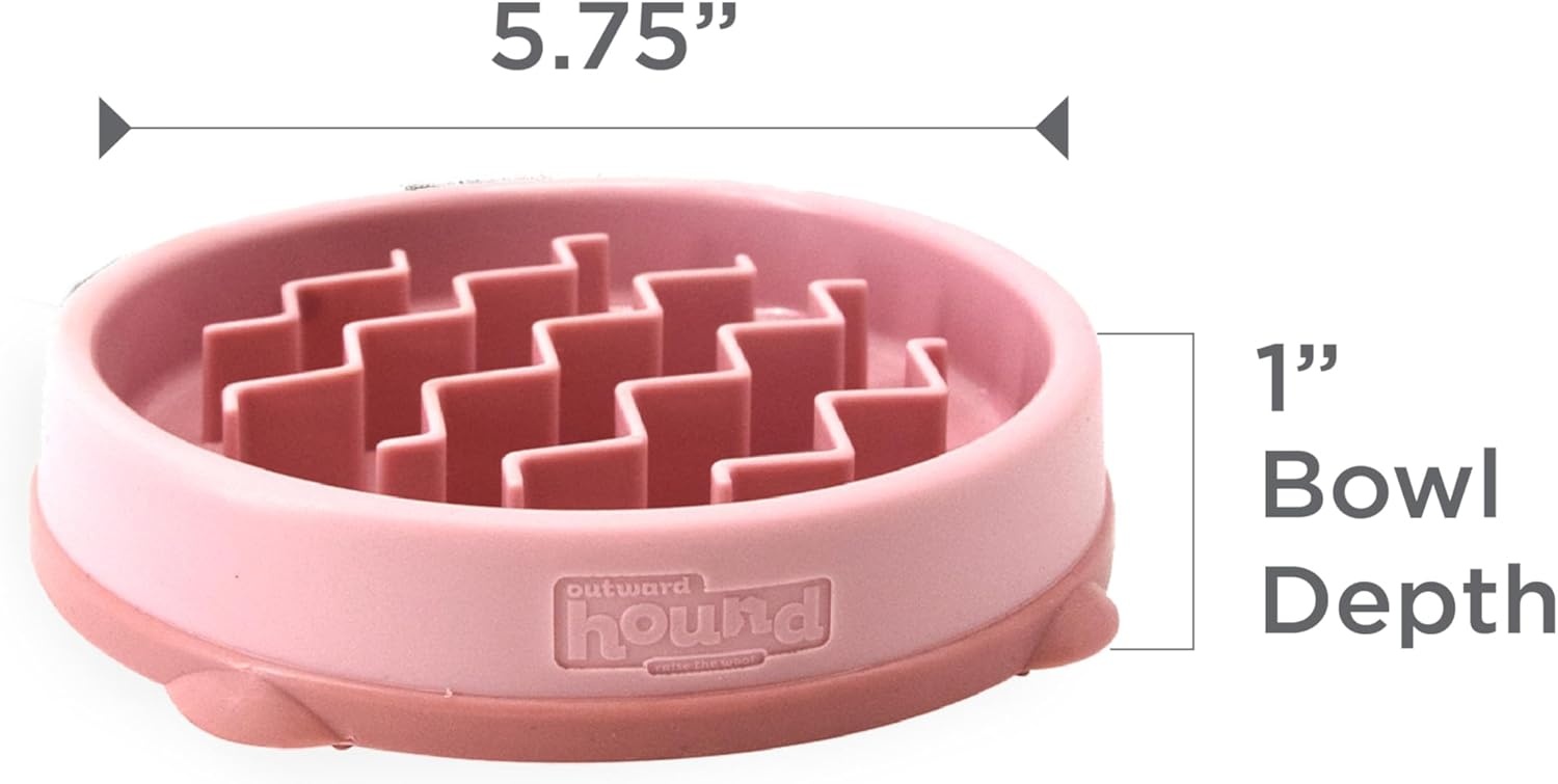 image:imageOutward Hound Medium Slow Feeder Bowl Puzzle Maze for Fast Eaters Small to Medium Dogs Helps Prevent Bloat amp Aid Digestion Holds 2 Cups Wet or Dry Food NonSlip Made Without BPA SagePink