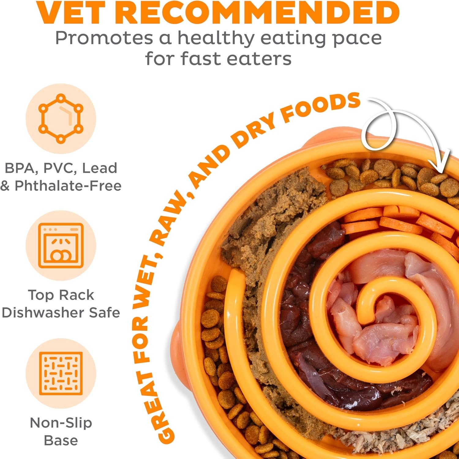 image:imageOutward Hound Medium Slow Feeder Bowl Puzzle Maze for Fast Eaters Small to Medium Dogs Helps Prevent Bloat amp Aid Digestion Holds 2 Cups Wet or Dry Food NonSlip Made Without BPA SageOrange