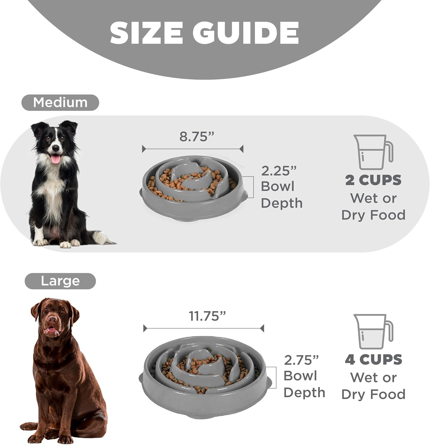 image:imageOutward Hound Medium Slow Feeder Bowl Puzzle Maze for Fast Eaters Small to Medium Dogs Helps Prevent Bloat amp Aid Digestion Holds 2 Cups Wet or Dry Food NonSlip Made Without BPA SageGray