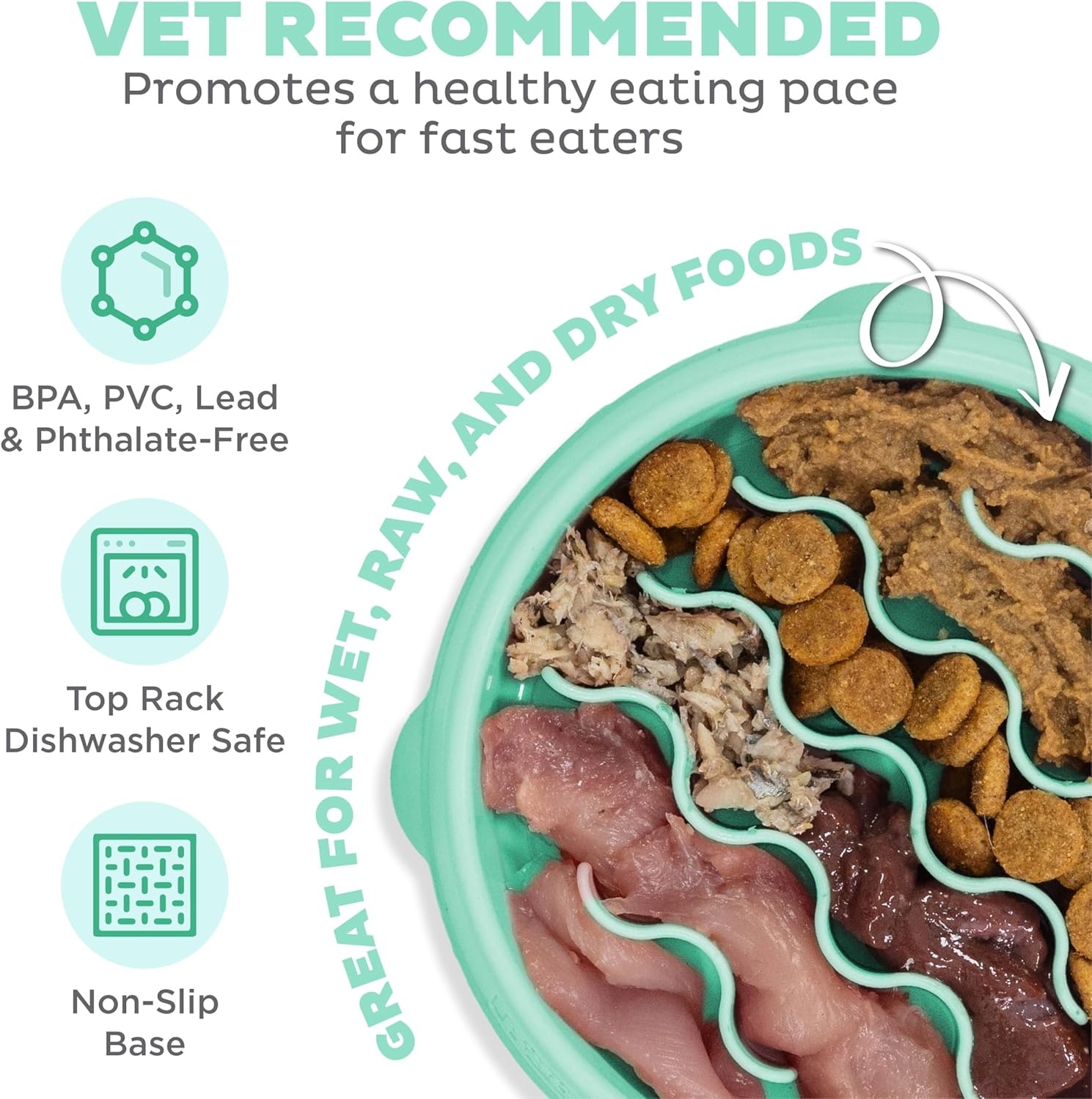 image:imageOutward Hound Medium Slow Feeder Bowl Puzzle Maze for Fast Eaters Small to Medium Dogs Helps Prevent Bloat amp Aid Digestion Holds 2 Cups Wet or Dry Food NonSlip Made Without BPA SageMint