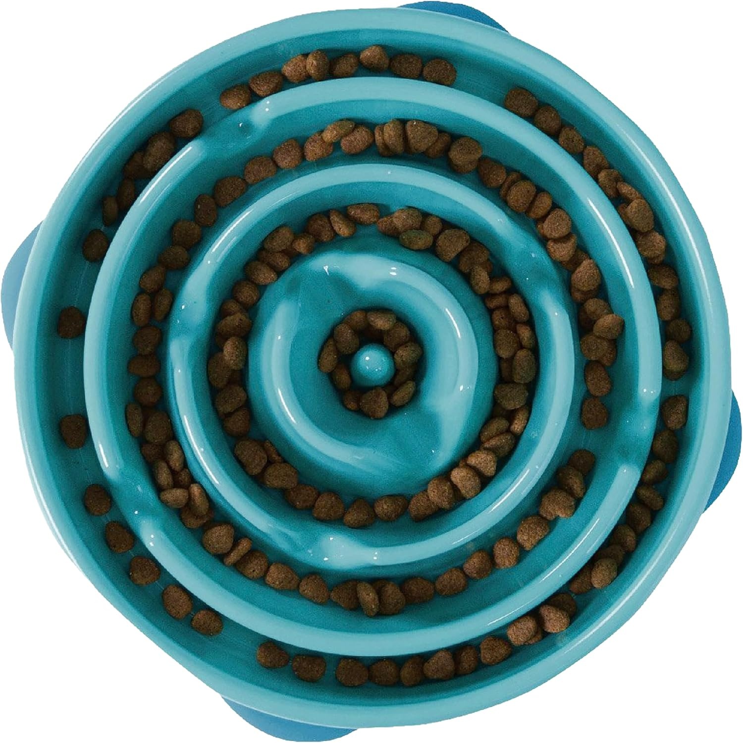 image:imageOutward Hound Medium Slow Feeder Bowl Puzzle Maze for Fast Eaters Small to Medium Dogs Helps Prevent Bloat amp Aid Digestion Holds 2 Cups Wet or Dry Food NonSlip Made Without BPA SageTurquoise
