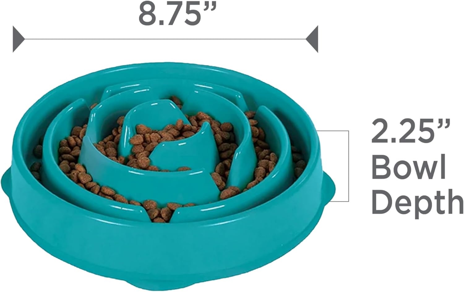 image:imageOutward Hound Medium Slow Feeder Bowl Puzzle Maze for Fast Eaters Small to Medium Dogs Helps Prevent Bloat amp Aid Digestion Holds 2 Cups Wet or Dry Food NonSlip Made Without BPA SageTurquoise