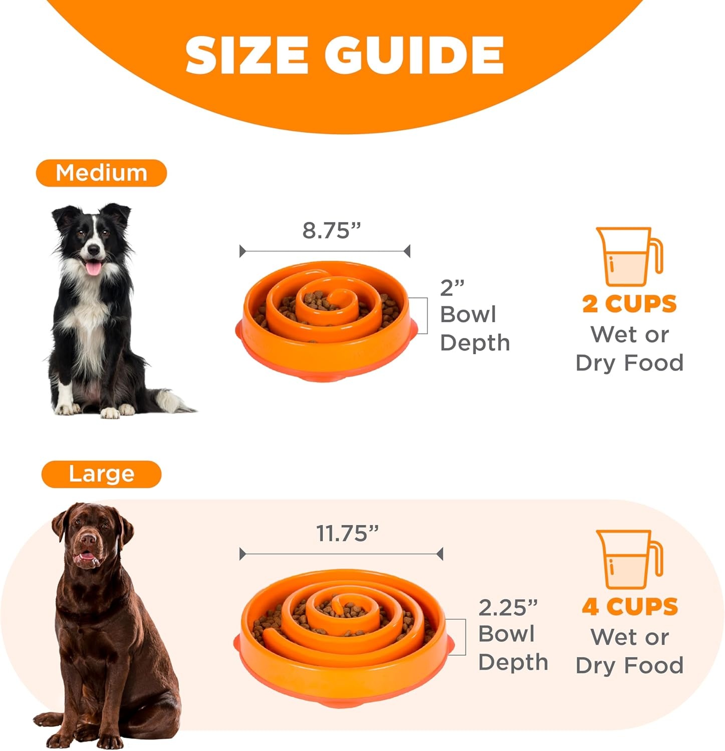 image:imageOutward Hound Medium Slow Feeder Bowl Puzzle Maze for Fast Eaters Small to Medium Dogs Helps Prevent Bloat amp Aid Digestion Holds 2 Cups Wet or Dry Food NonSlip Made Without BPA SageOrange