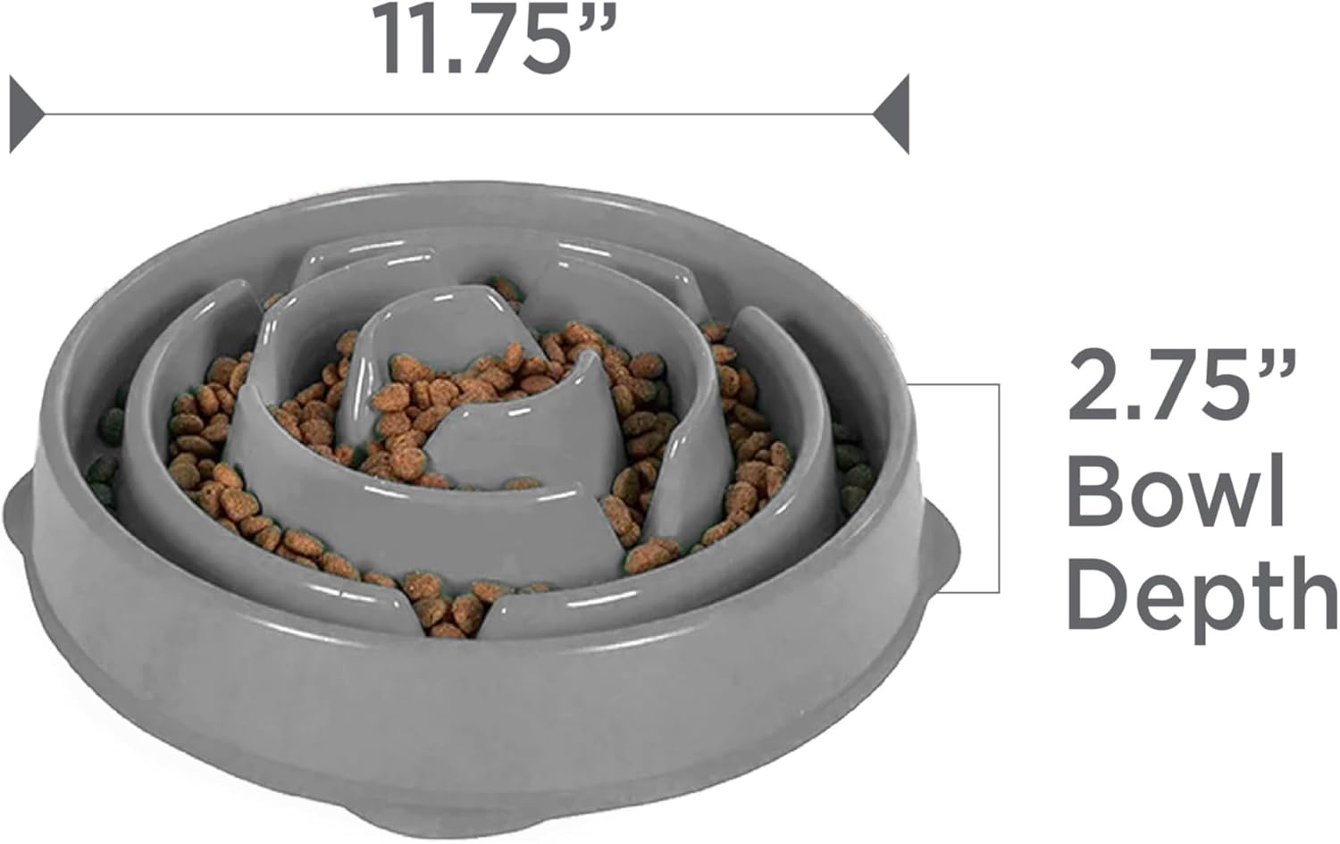 image:imageOutward Hound Medium Slow Feeder Bowl Puzzle Maze for Fast Eaters Small to Medium Dogs Helps Prevent Bloat amp Aid Digestion Holds 2 Cups Wet or Dry Food NonSlip Made Without BPA SageGray