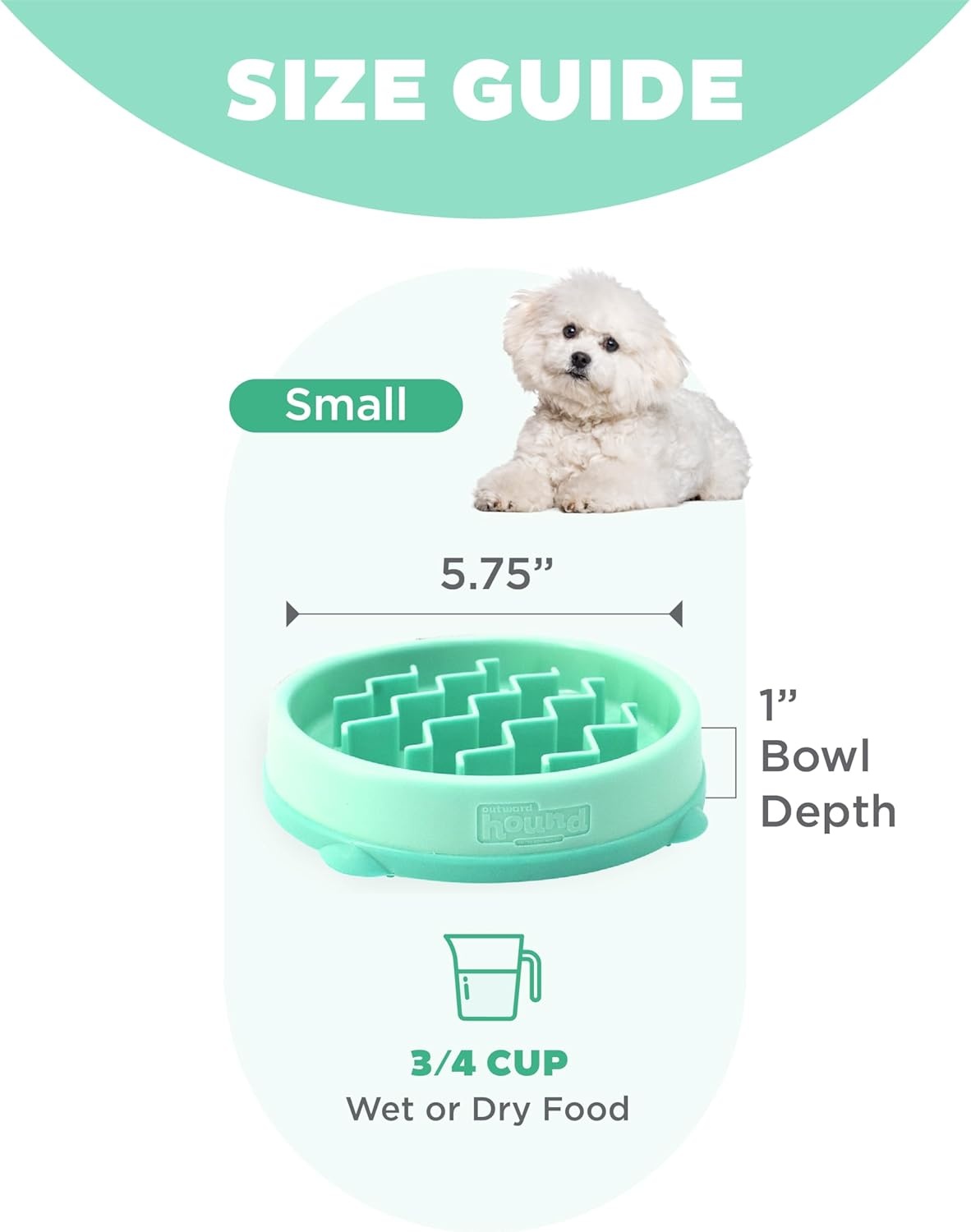 image:imageOutward Hound Medium Slow Feeder Bowl Puzzle Maze for Fast Eaters Small to Medium Dogs Helps Prevent Bloat amp Aid Digestion Holds 2 Cups Wet or Dry Food NonSlip Made Without BPA SageMint