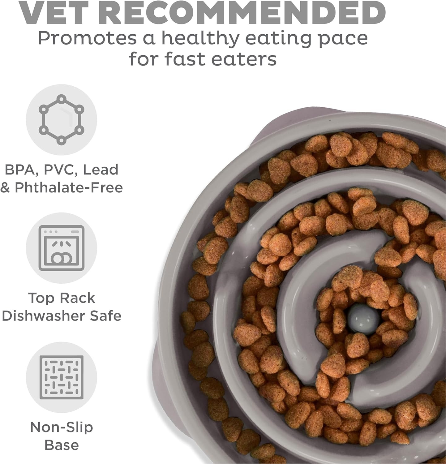 image:imageOutward Hound Medium Slow Feeder Bowl Puzzle Maze for Fast Eaters Small to Medium Dogs Helps Prevent Bloat amp Aid Digestion Holds 2 Cups Wet or Dry Food NonSlip Made Without BPA SageGray