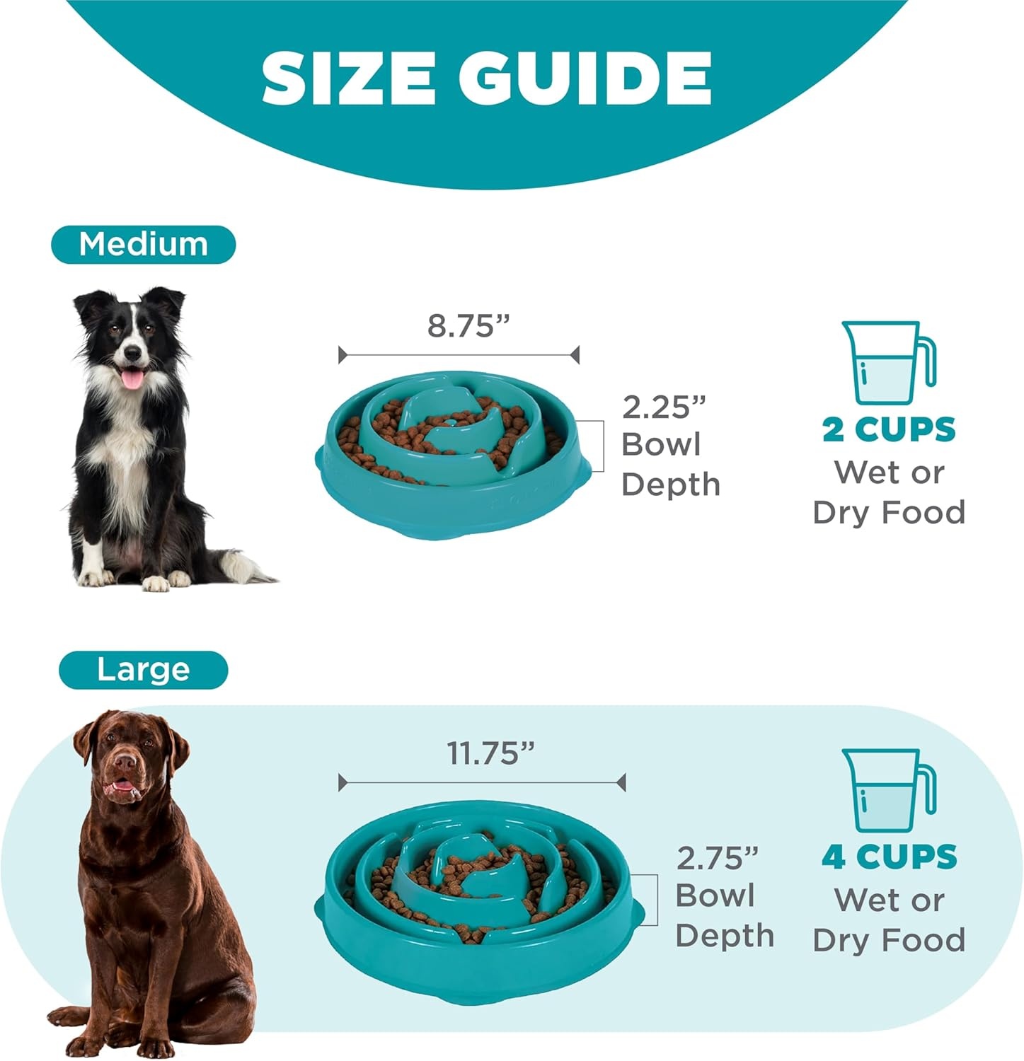 image:imageOutward Hound Medium Slow Feeder Bowl Puzzle Maze for Fast Eaters Small to Medium Dogs Helps Prevent Bloat amp Aid Digestion Holds 2 Cups Wet or Dry Food NonSlip Made Without BPA SageTurquoise