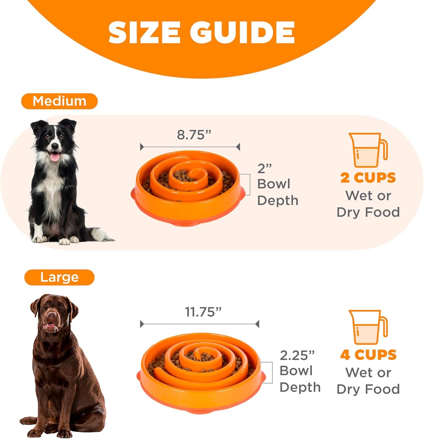 image:imageOutward Hound Medium Slow Feeder Bowl Puzzle Maze for Fast Eaters Small to Medium Dogs Helps Prevent Bloat amp Aid Digestion Holds 2 Cups Wet or Dry Food NonSlip Made Without BPA SageOrange