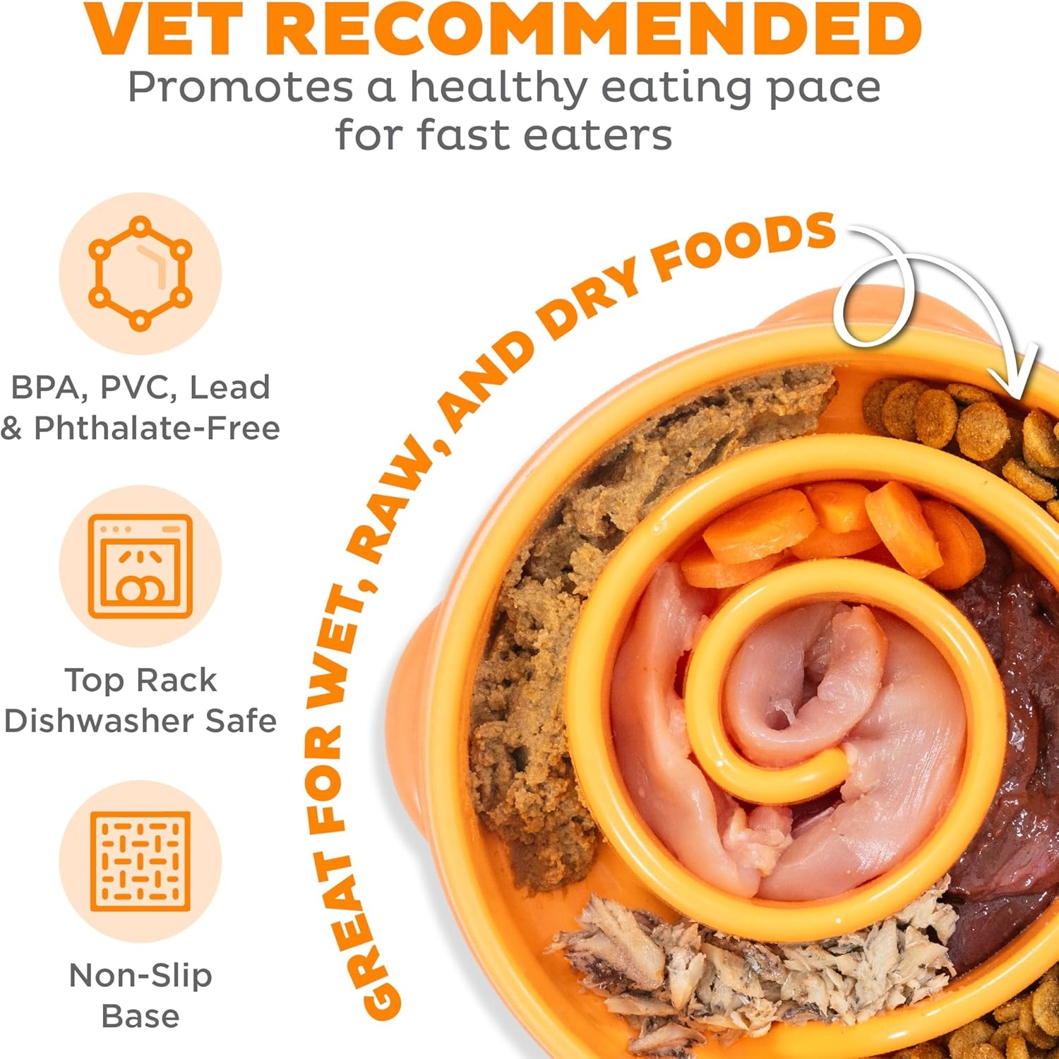 image:imageOutward Hound Medium Slow Feeder Bowl Puzzle Maze for Fast Eaters Small to Medium Dogs Helps Prevent Bloat amp Aid Digestion Holds 2 Cups Wet or Dry Food NonSlip Made Without BPA SageOrange