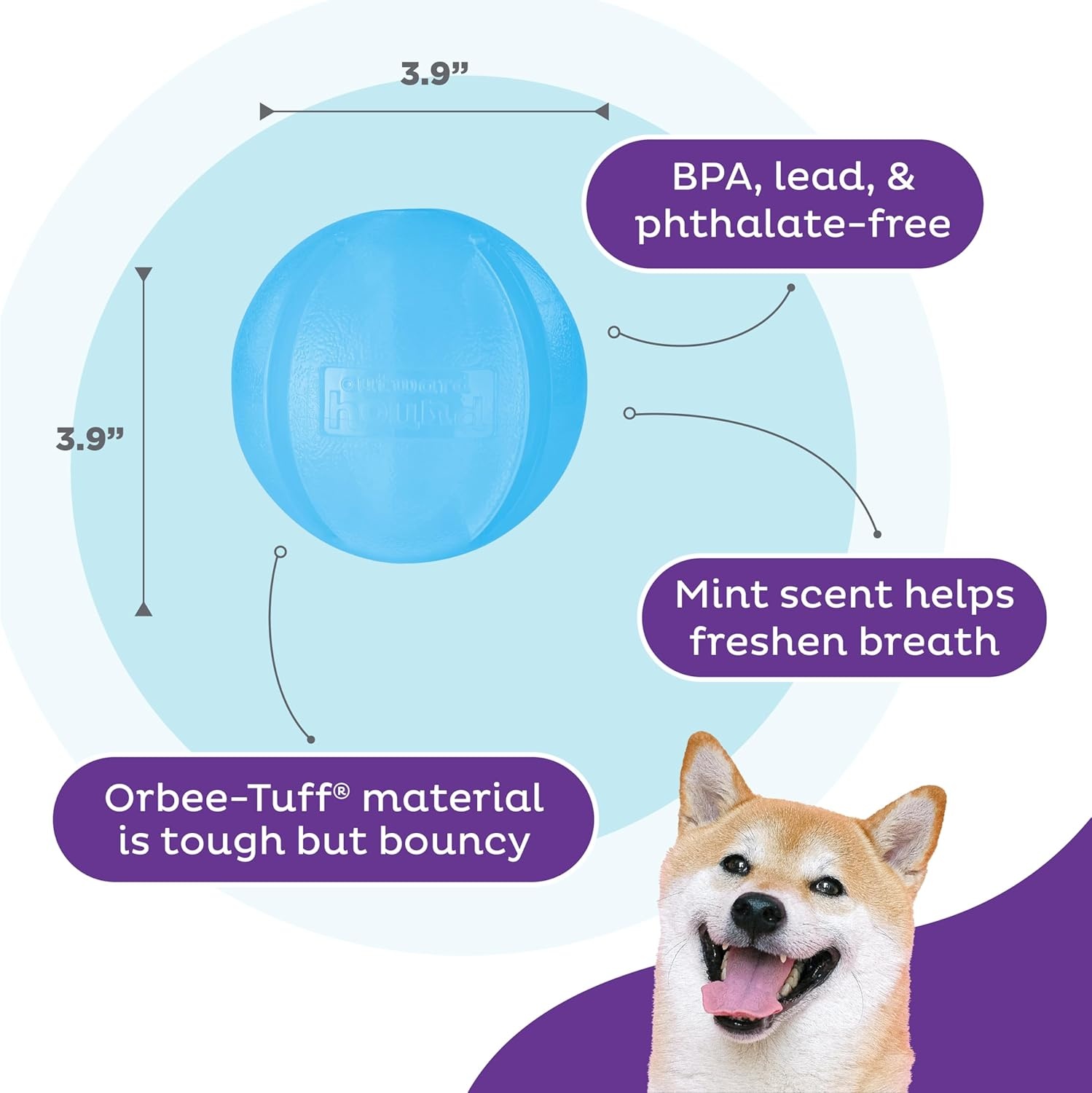 image:imageOutward Hound OrbeeTuff Mazee Interactive Dog Puzzle Toy Treat Dispensing Slow Feeder Ball Green 47InchBlue