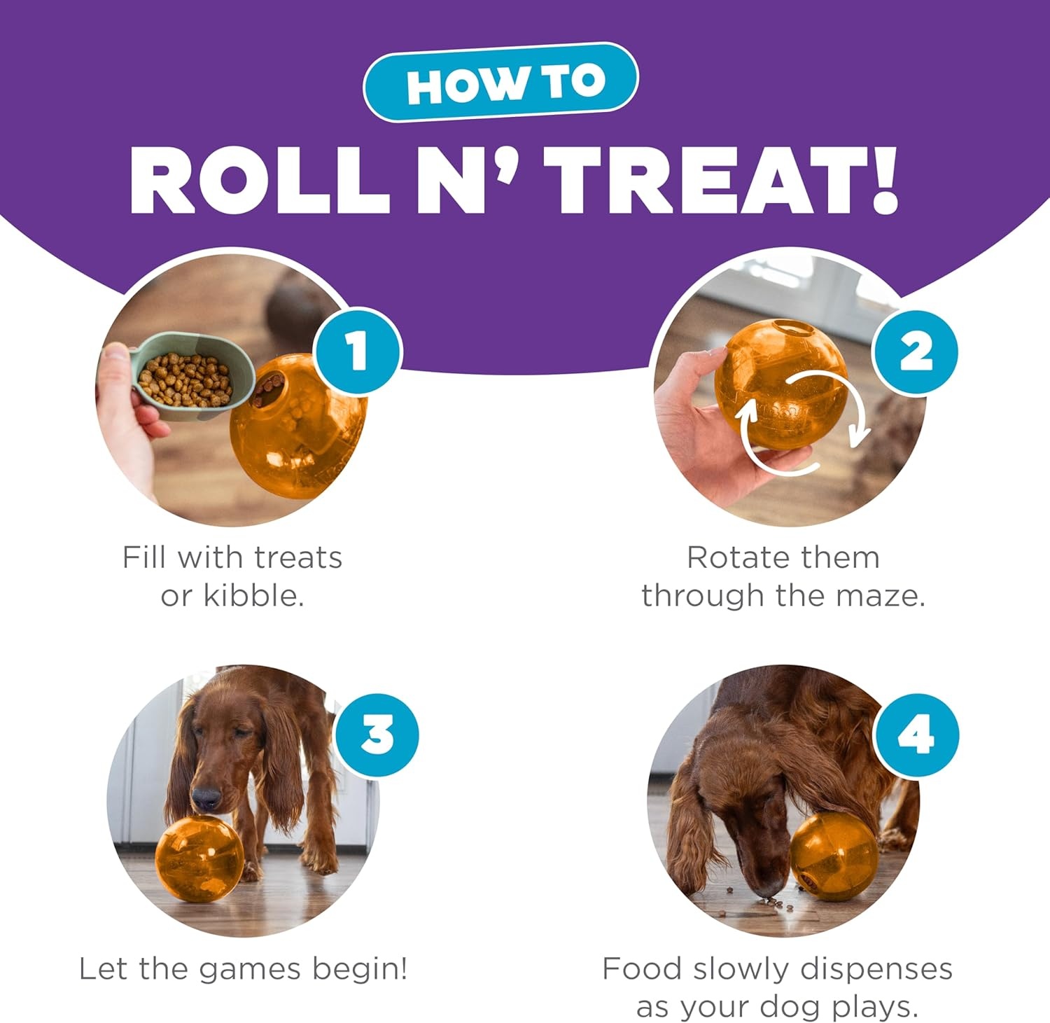 image:imageOutward Hound OrbeeTuff Mazee Interactive Dog Puzzle Toy Treat Dispensing Slow Feeder Ball Green 47InchOrange