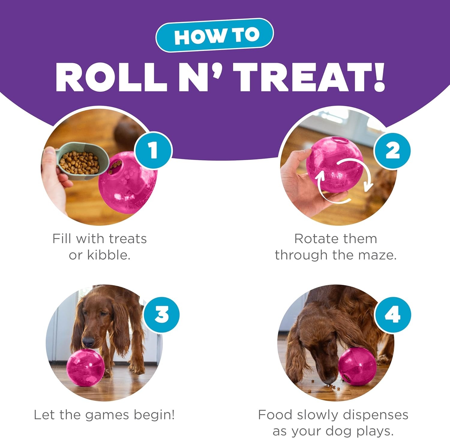 image:imageOutward Hound OrbeeTuff Mazee Interactive Dog Puzzle Toy Treat Dispensing Slow Feeder Ball Green 47InchPink