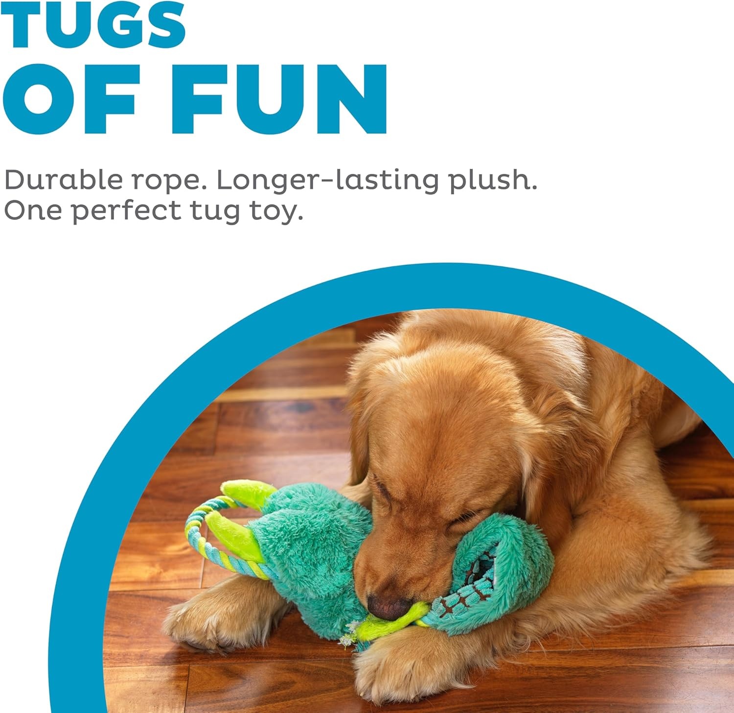 image:imageOutward Hound Ropiez Rope Interactive Dog Tug Toy for Tugging Squeaky Fun 236 Inch Mallard Green LargeRopiez Dragon