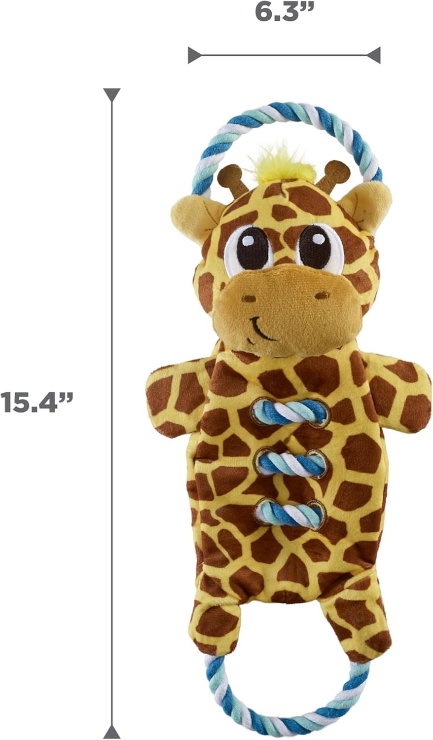 image:imageOutward Hound Ropiez Rope Interactive Dog Tug Toy for Tugging Squeaky Fun 236 Inch Mallard Green LargeRopiez Giraffe