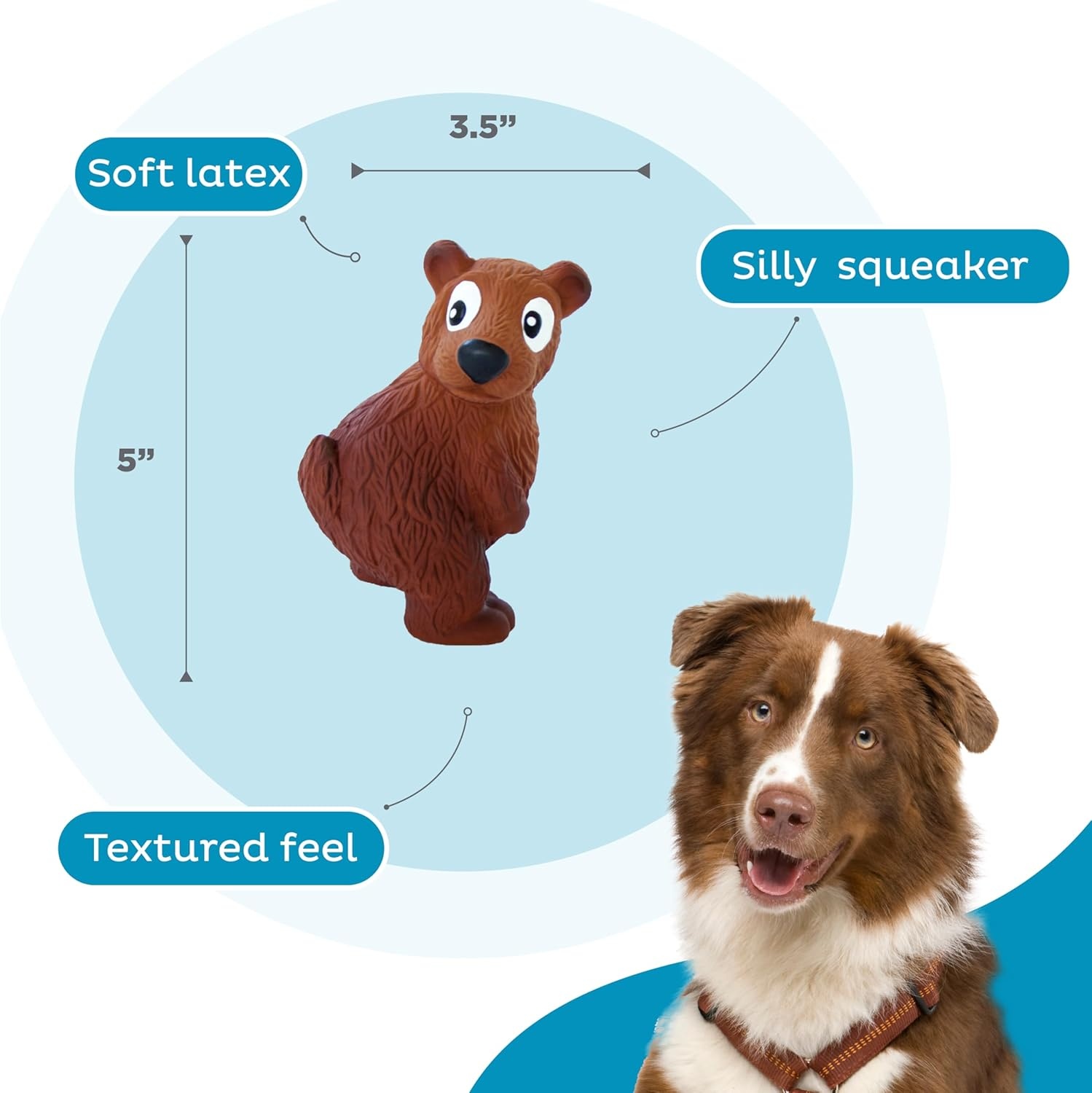 image:imageOutward Hound Tootiez Sheep Grunting Latex Rubber Dog Toy SmallBrown