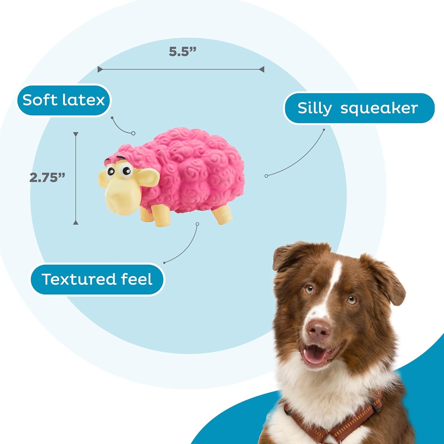 image:imageOutward Hound Tootiez Sheep Grunting Latex Rubber Dog Toy SmallPink