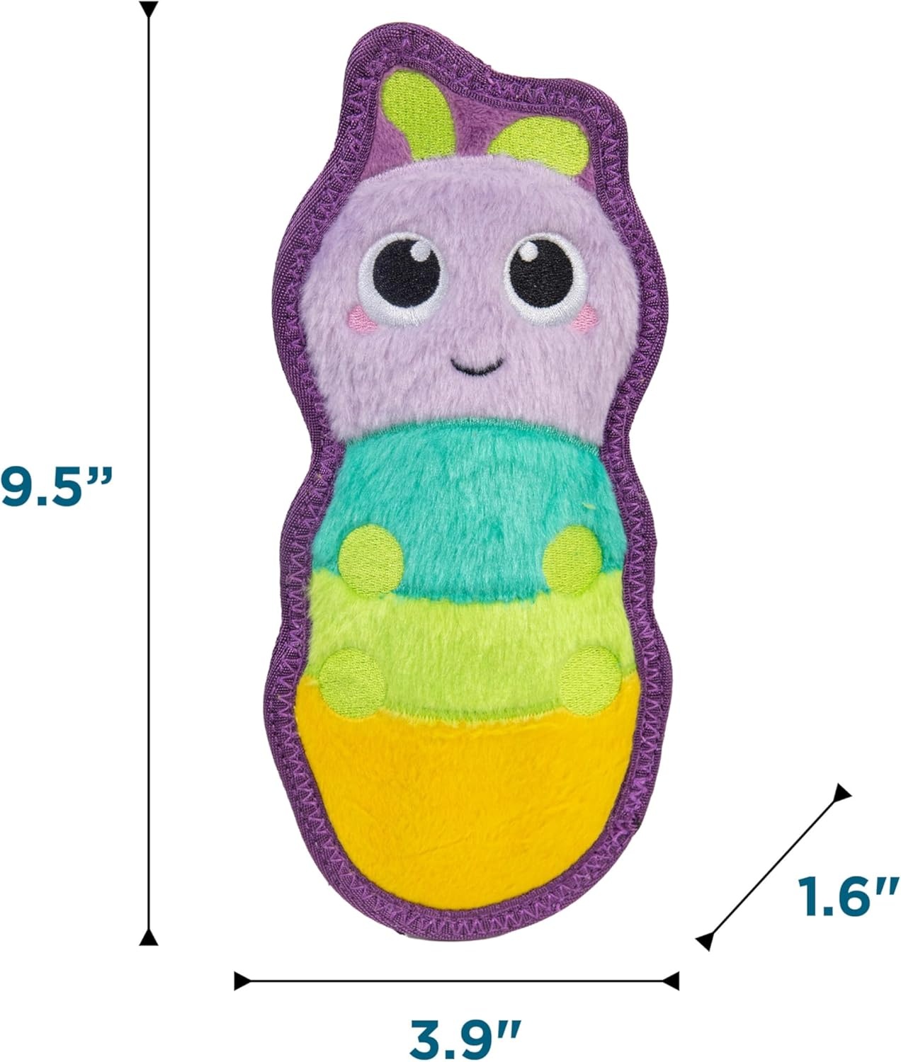 image:imageOutward Hound Tough Skinz Dog Toy Durable Plush with 2X Lining No Stuffing Jumbo Squeaker Caterpillar 95