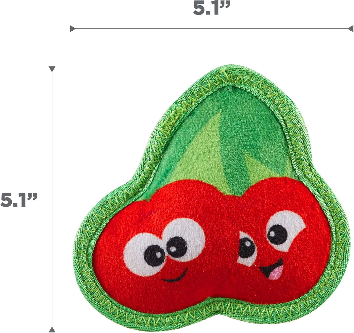 image:imageOutward Hound Tough Skinz Durable Squeaky Dog Toy with Two Tough Layers Strawberry Red MediumCherries