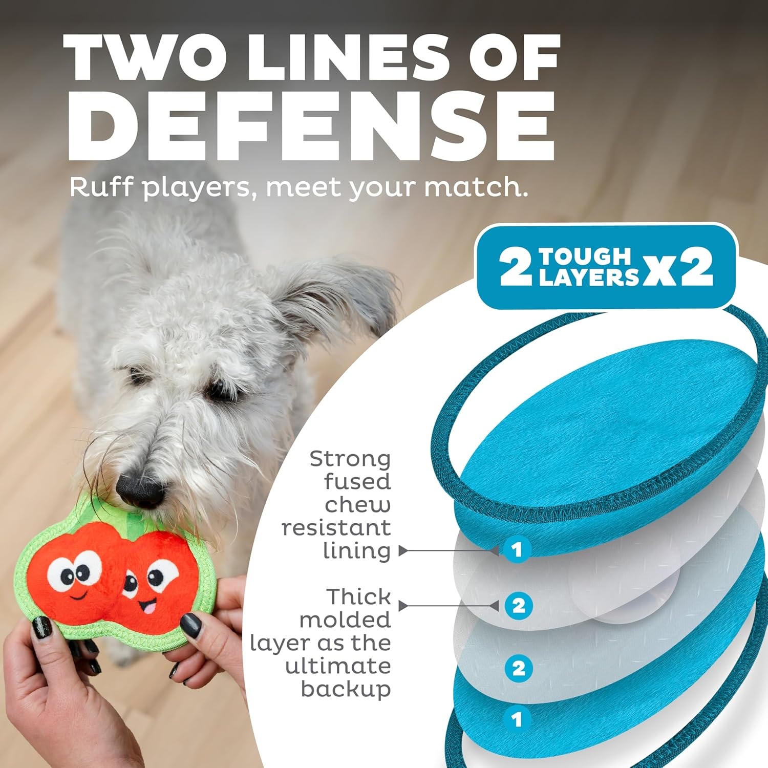 image:imageOutward Hound Tough Skinz Durable Squeaky Dog Toy with Two Tough Layers Strawberry Red MediumCherries