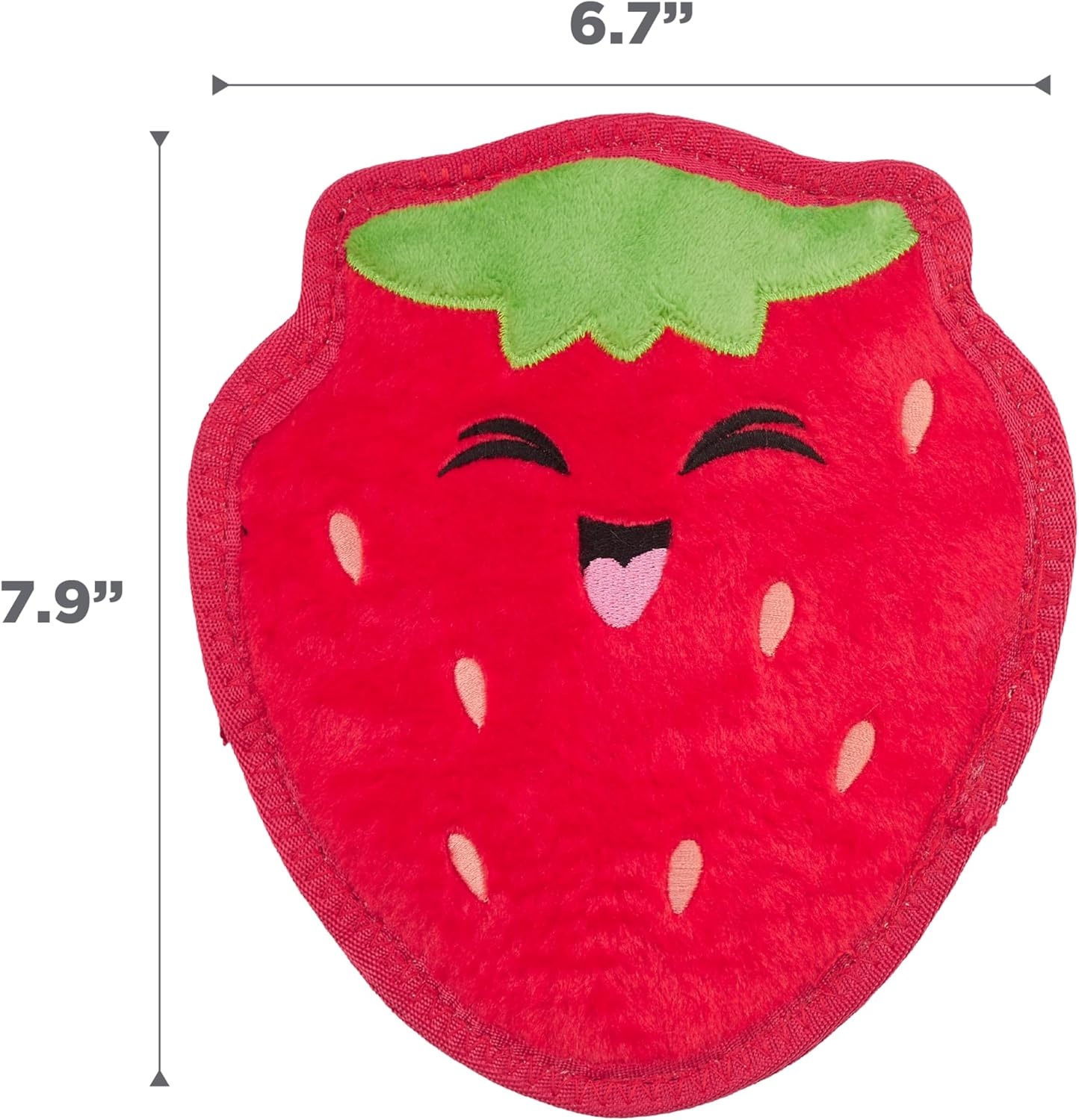 image:imageOutward Hound Tough Skinz Durable Squeaky Dog Toy with Two Tough Layers Strawberry Red MediumStrawberry