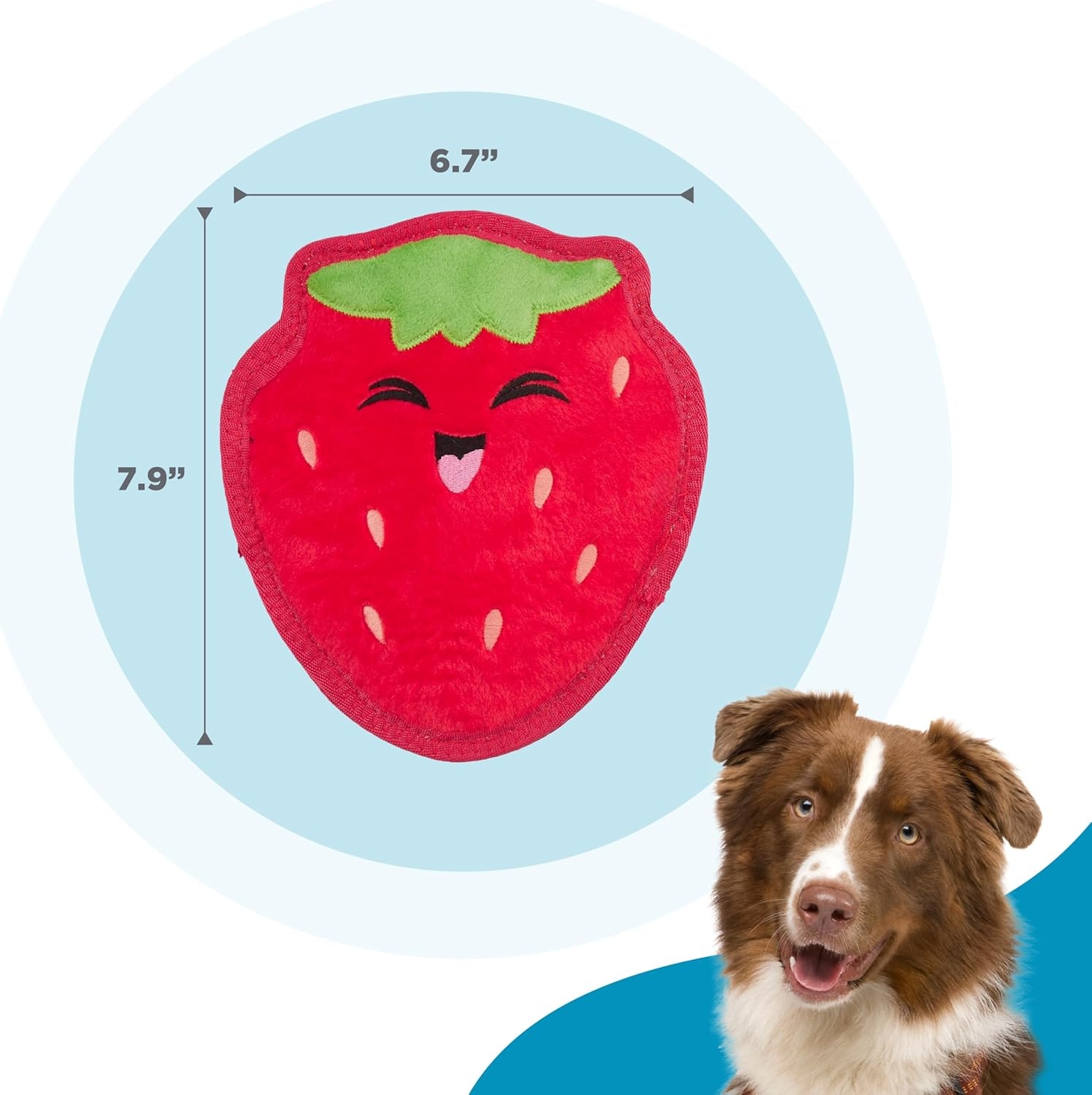 image:imageOutward Hound Tough Skinz Durable Squeaky Dog Toy with Two Tough Layers Strawberry Red MediumStrawberry