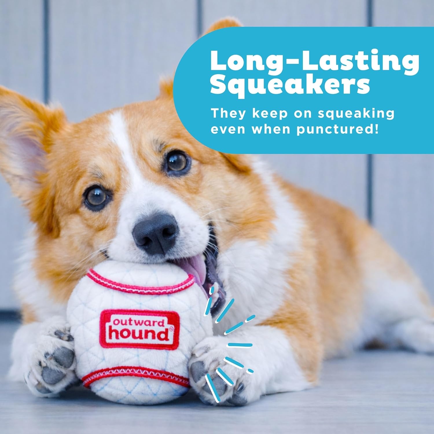 image:imageOutward Hound Xtreme Seamz Dog Toy Reinforced Seams amp Multiple Stitching Durable Plush with Squeakers Baseball 47